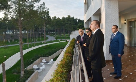 President Ilham Aliyev attends opening of hotel complex in Naftalan - PHOTOS